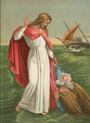 Pierre marchant sur la mer