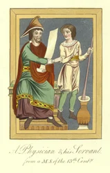 Médecin et son serviteur, 13ème siècle