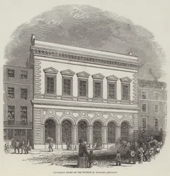 Façade de Piccadilly du musée de géologie économique (gravure)