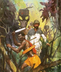 Pierre Brazza explorant le fleuve Ogowe