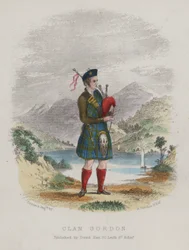 Joueur de cornemuse du Clan Gordon, Écosse