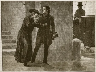 Pie IX quittant le Vatican déguisé, 1848 (illustration de Cassells Illustrated History of England)
