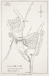 Plan de la bataille de Meanee, illustration de Cassells Illustrated History of England