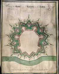Plan de la citadelle de Calcutta et du Fort William, l