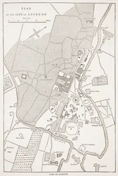 Plan de la ville de Lucknow, de Cassells Illustrated History of England