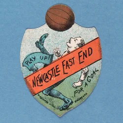 Jouez Newcastle East End Pour Un But, carte Baines en forme de bouclier, 1880-89