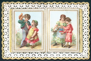 Jouant avec un écureuil et des jouets, Carte de Noël