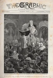 Pape Léon XIII - Jubilé épiscopal du Pape, Sa Sainteté prononçant la Bénédiction après la messe du Jubilé à Saint-Pierre, Rome - Illustration pour The Graphic, 4 mars 1893.
