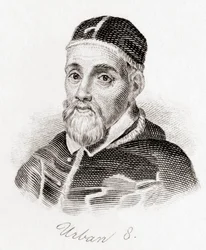 Pape Urbain VIII, c.1568 -1644, né Maffeo Barberini (gravure)