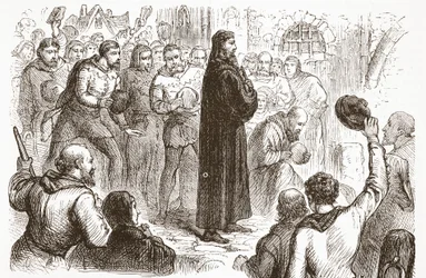 Manifestation populaire à Lambeth Palace en faveur de Wicliffe, illustration de L