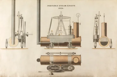 Machine à vapeur portable, conçue par Maudsley, Sons & Field, 1828