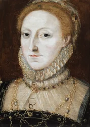 Portrait de la reine Elizabeth I (huile sur panneau)