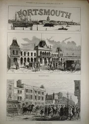 Portsmouth : La gare et la rue principale, Government House, de 