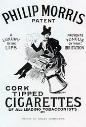 Affiche pour les cigarettes Philip Morris, conçue par Linsay Sambourne, 1896