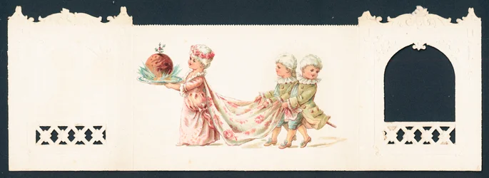 Présenter le pudding de Noël, Carte de Noël