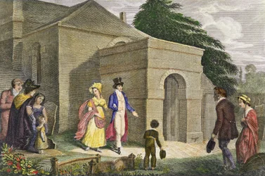 La princesse Charlotte Augusta de Galles (1796-1817) et le prince Léopold de Saxe-Cobourg-Gotha (1790-1865) allant à l