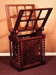 Support à imprimés, noyer avec colonnes torsadées, 1850-60