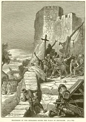 Procession des croisés autour des murs de Jérusalem