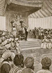 Proclamation de la reine comme impératrice des Indes en 1877, illustration de Cassells Illustrated History of England