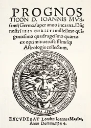 Prognostication pour 1544, par Jo. Mussemius, imprimée par J. Mayler, 1544
