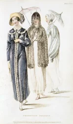 Robes de promenade, planche de mode de Ackermann