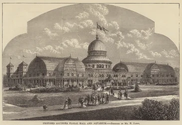 Projet de Floral Hall et Aquarium de Southsea (gravure)