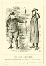 Caricature de Punch concernant John Bright : Le Nouveau Berger