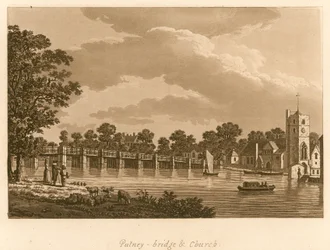 Pont et église de Putney, Londres