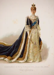 La reine Alexandra dans ses robes de couronnement