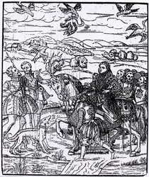 La reine Elizabeth chassant