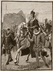 La reine Élisabeth à Tilbury, illustration de Cassells Illustrated History of England