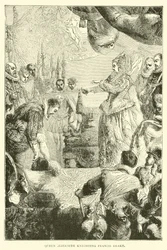 La reine Élisabeth adoubant Francis Drake