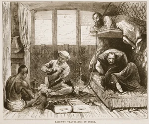 Voyage en train en Inde, illustration de Cassells Illustrated History of England