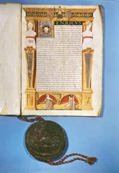 Ratification par Henri VIII (1491-1547) du traité d