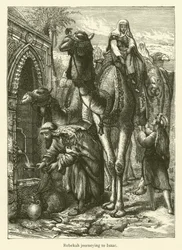 Rébecca en route vers Isaac (gravure)