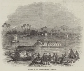 Restes du navire à vapeur en fer "Benares" (gravure)