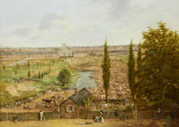 Ferme Rhobess en 1844 (maintenant Ampthill Square à Camden, Londres); porte l