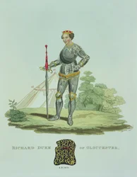 Richard III (1452-85) 1470, gravé par W. Maddocks, de Ancient Armour par Samuel Rush Meyrick, 1824