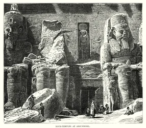Temples rupestres à Abousimbel (gravure)