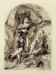 Rosalind et Touchstone, Acte III Scène 2, dans Comme il vous plaira, par William Shakespeare (1564-1616)