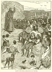 Saint Columba prêchant à Mona