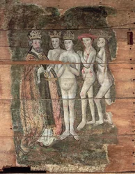 Saint Pierre recevant la noblesse, du Wenhaston Doom, vers 1500-20