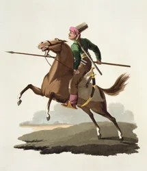 Saphir, tiré de Costumes des diverses nations, volume VII, Le Costume militaire de la Turquie, par Thomas MacLean, publié vers 1800-18