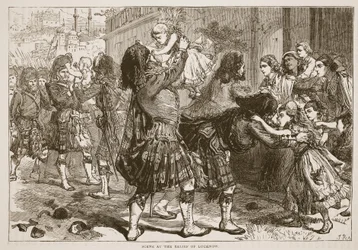 Scène lors de la libération de Lucknow, illustration de Cassells Illustrated History of England