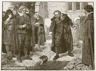 Scène aux funérailles de Chillingworth (illustration de Cassells Illustrated History of England)