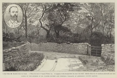 Scène du meurtre de M. Walter Bourke et du caporal Wallace, à Ardrahan, comté de Galway