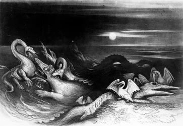 Combat de monstres marins, de 