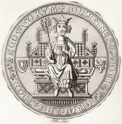 Sceau de John Balliol, c. 1249 – 1314, alias Toom Tabard, roi des Écossais. De Iconographia Scotica ou Portraits de Personnes Illustres d