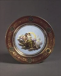 Plat de Sèvres montrant Thétis et Jupiter, par Robert Adams, début du 19e siècle