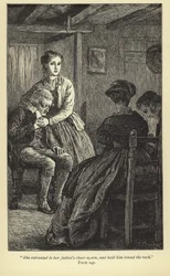 Elle retourna à la chaise de son père et l